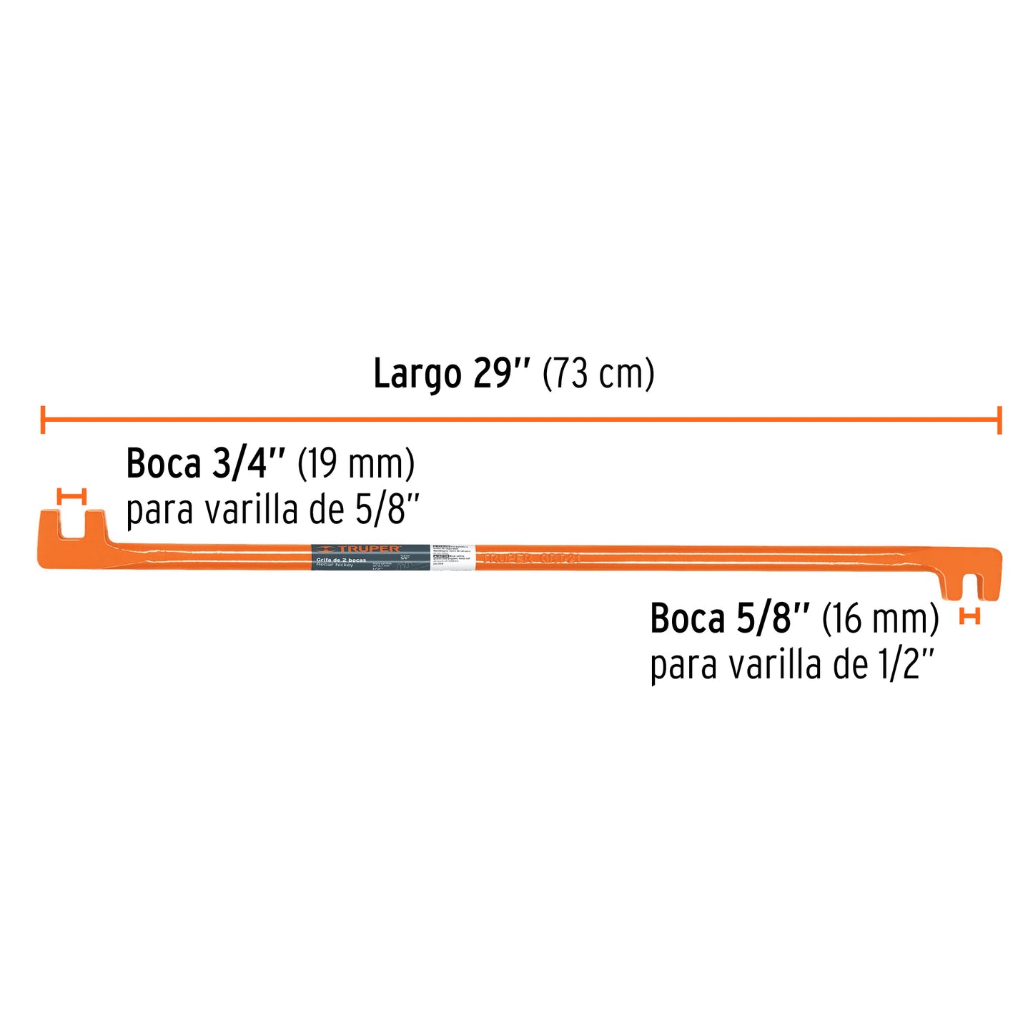 Grifa de dos bocas de 5/8 y 3/4", Truper
