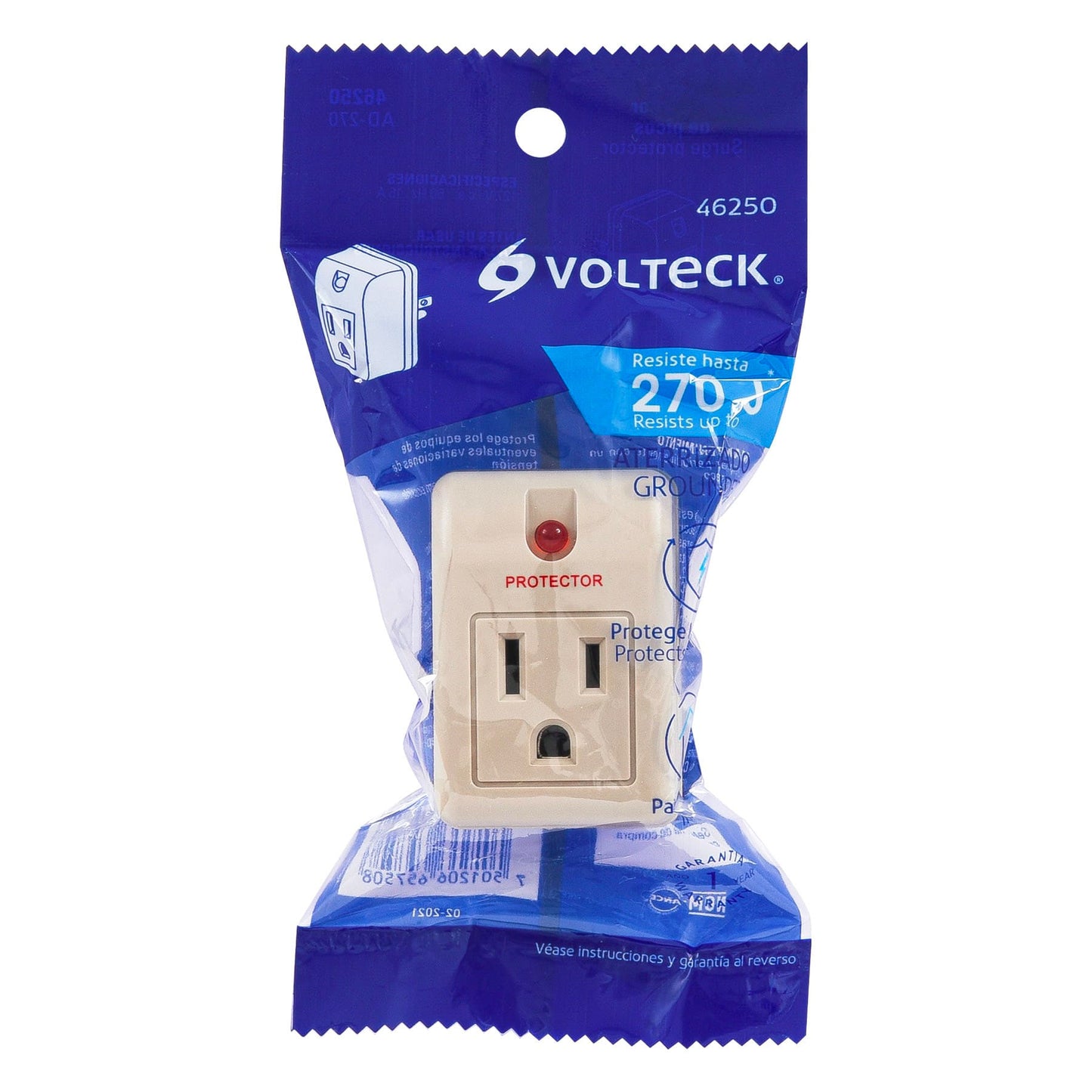 Adaptador Con Supresor De Picos 270 Joules, Volteck
