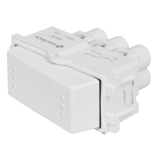 Interruptor De 3 Vías, Línea Italiana, Color Blanco, Volteck