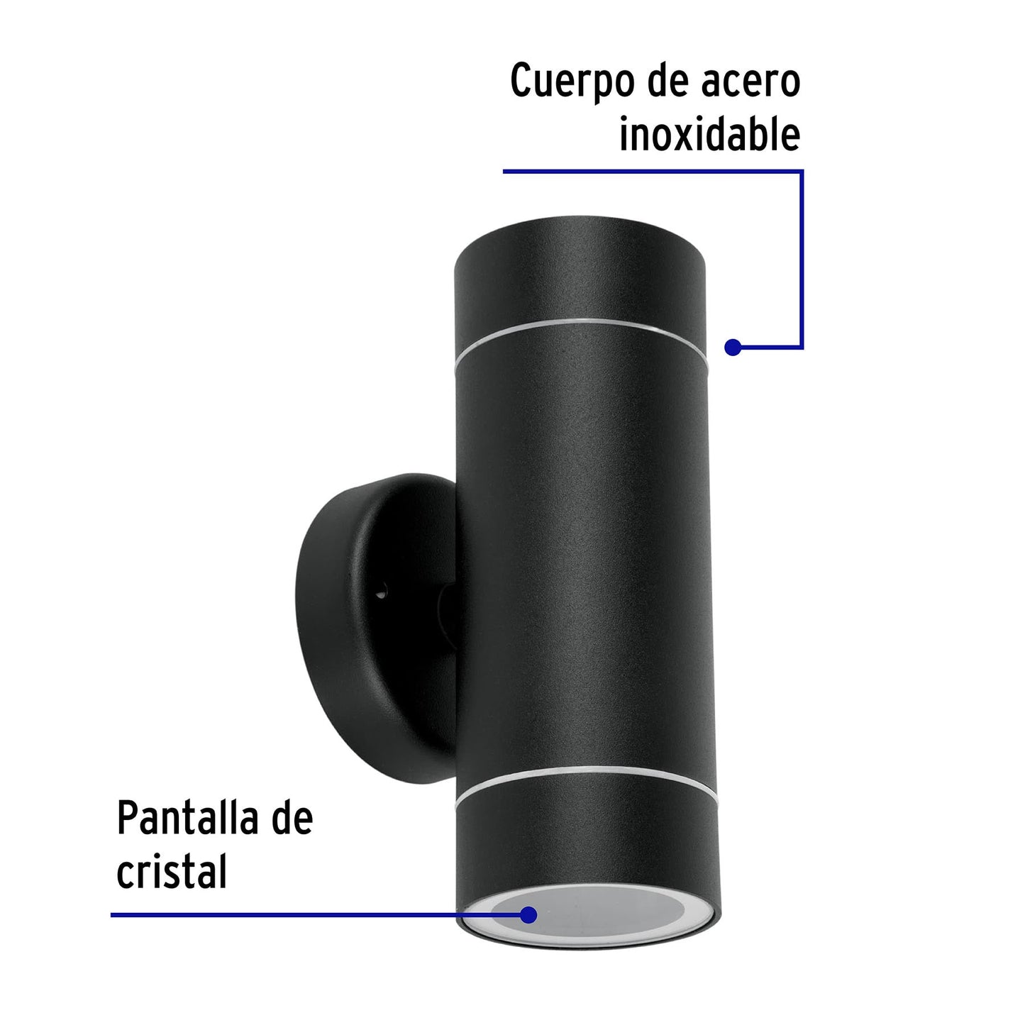 Arbotante De Acento 2 Spots Negro, Lámparas No Incluidas