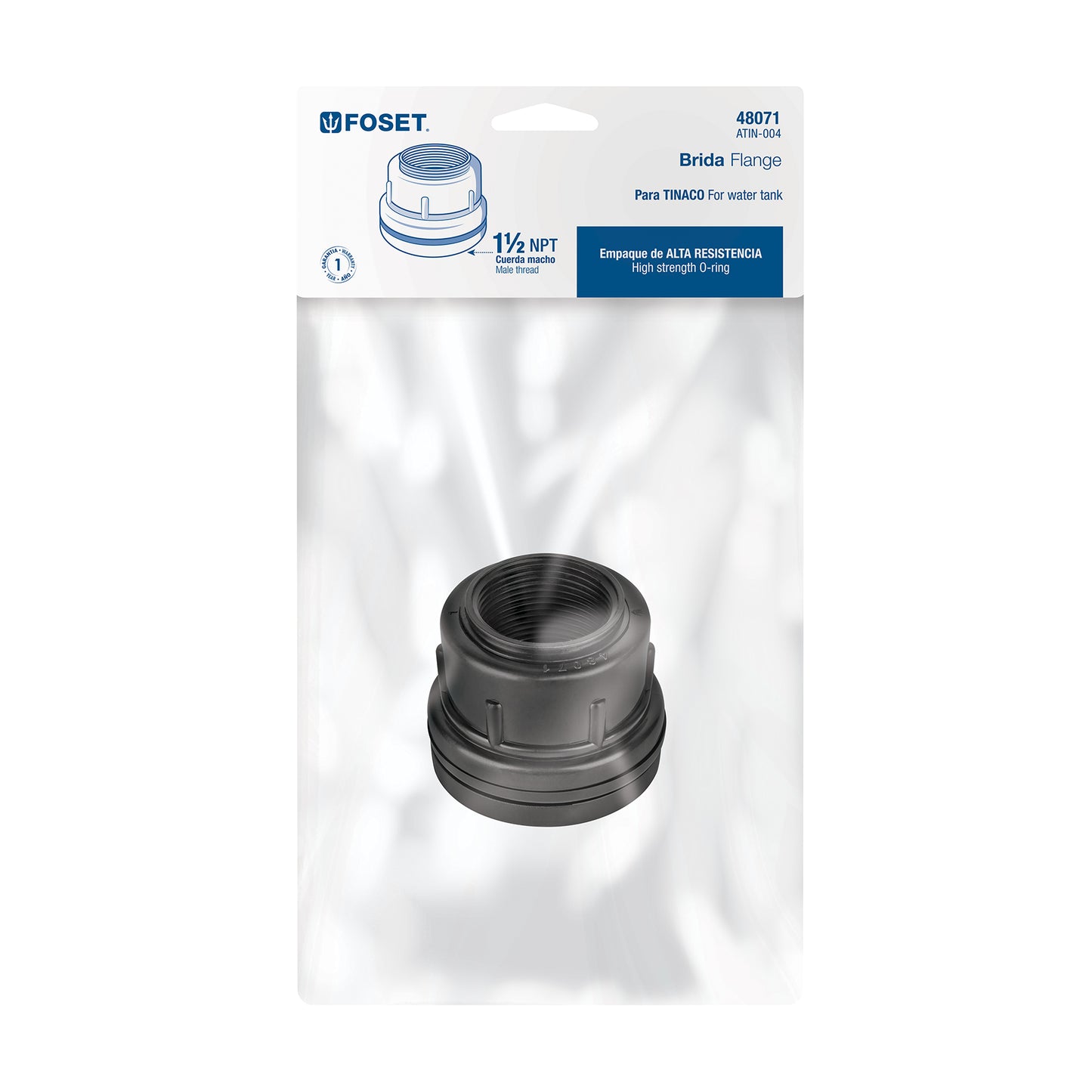 Brida de 1-1/2'', de Polipropileno para tinaco FOSET