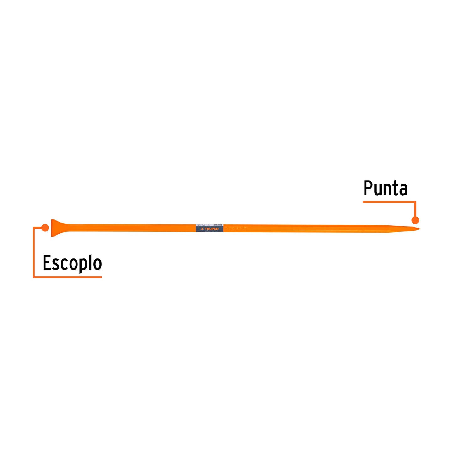 Barreta de punta de 1"x150 cm, escoplo 72 mm,Truper