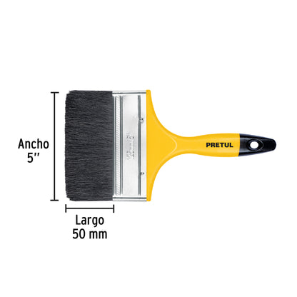 Brocha uso general de 5" con mango de plástico, Pretul