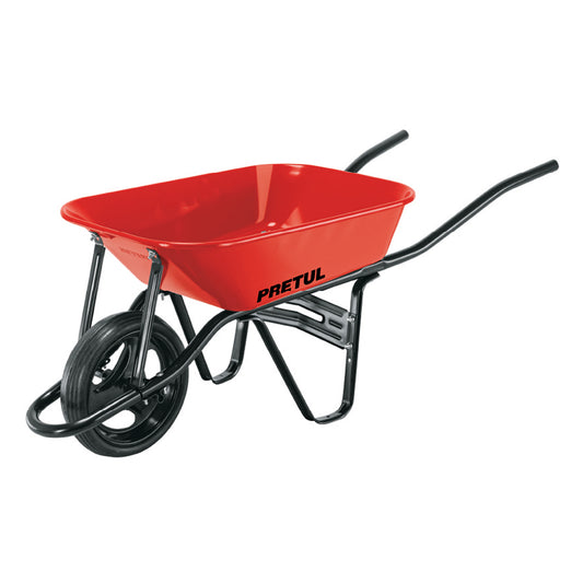 Carretilla 3.5FT3 ''Roja'', llanta solida con bastidor tubular, PRETUL