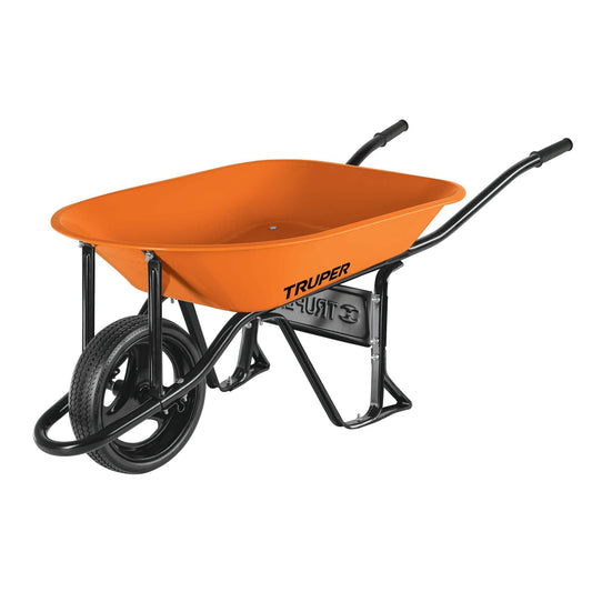 Carretilla 4.5FT3 ''Naranja'', llanta solida con bastidor tubular, TRUPER