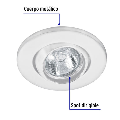 Luminario Redondo Blanco Spot Esférico, Lámpara No Incluida
