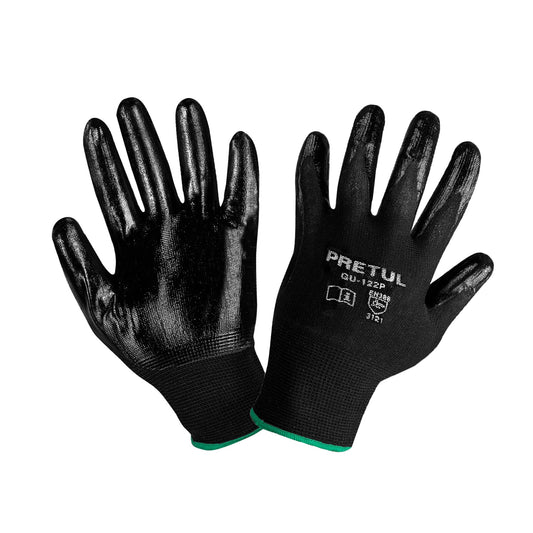 Guantes de nylon recubiertos de nitrilo, Talla M, PRETUL
