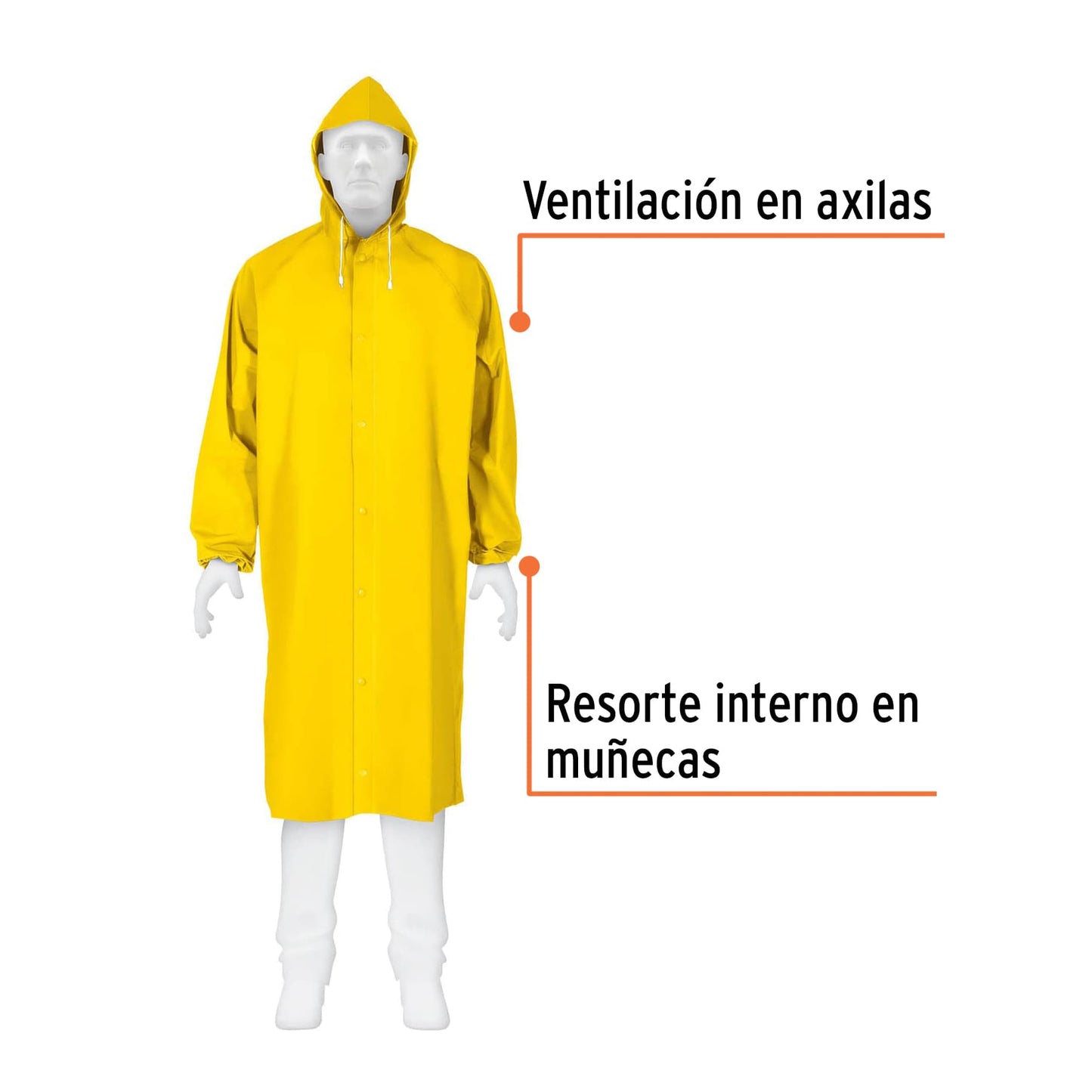 Gabardina impermeable triple capa, talla G (L), Truper Expert