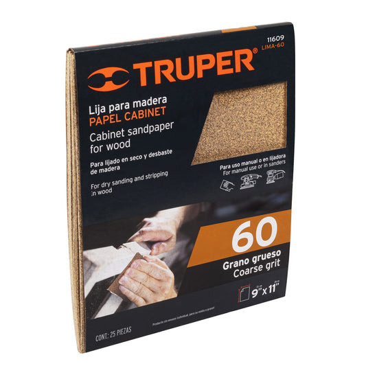 Lija para madera papel cabinet, grano 60