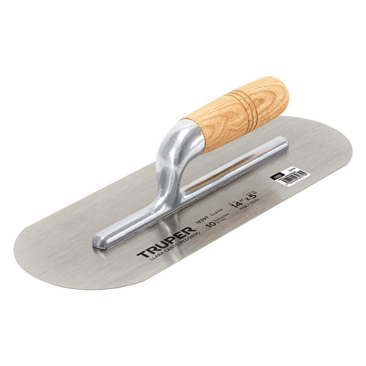 Plancha mango de madera, Canto redondo de 4 Remaches, 14'' TRUPER