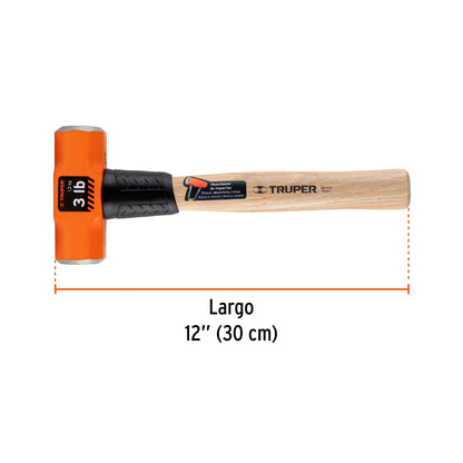 Marro octagonal 3 lb, mango de madera 12", Truper