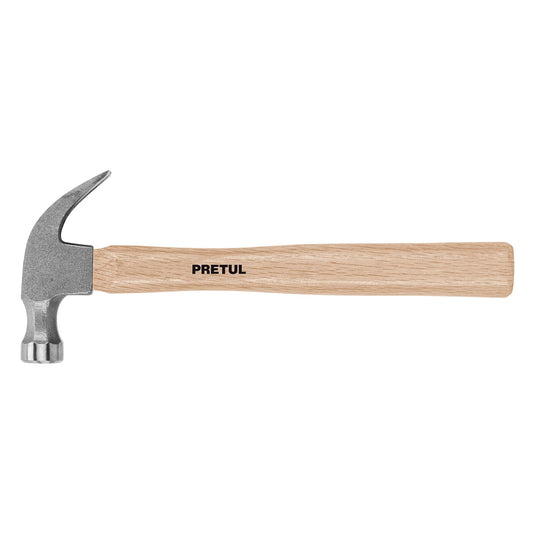 Martillo uña curva con mango de madera 16oz PRETUL