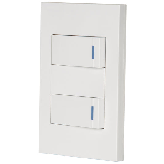 Placa Armada 1 Interruptor, 1 de 3 vías Española, Blanco