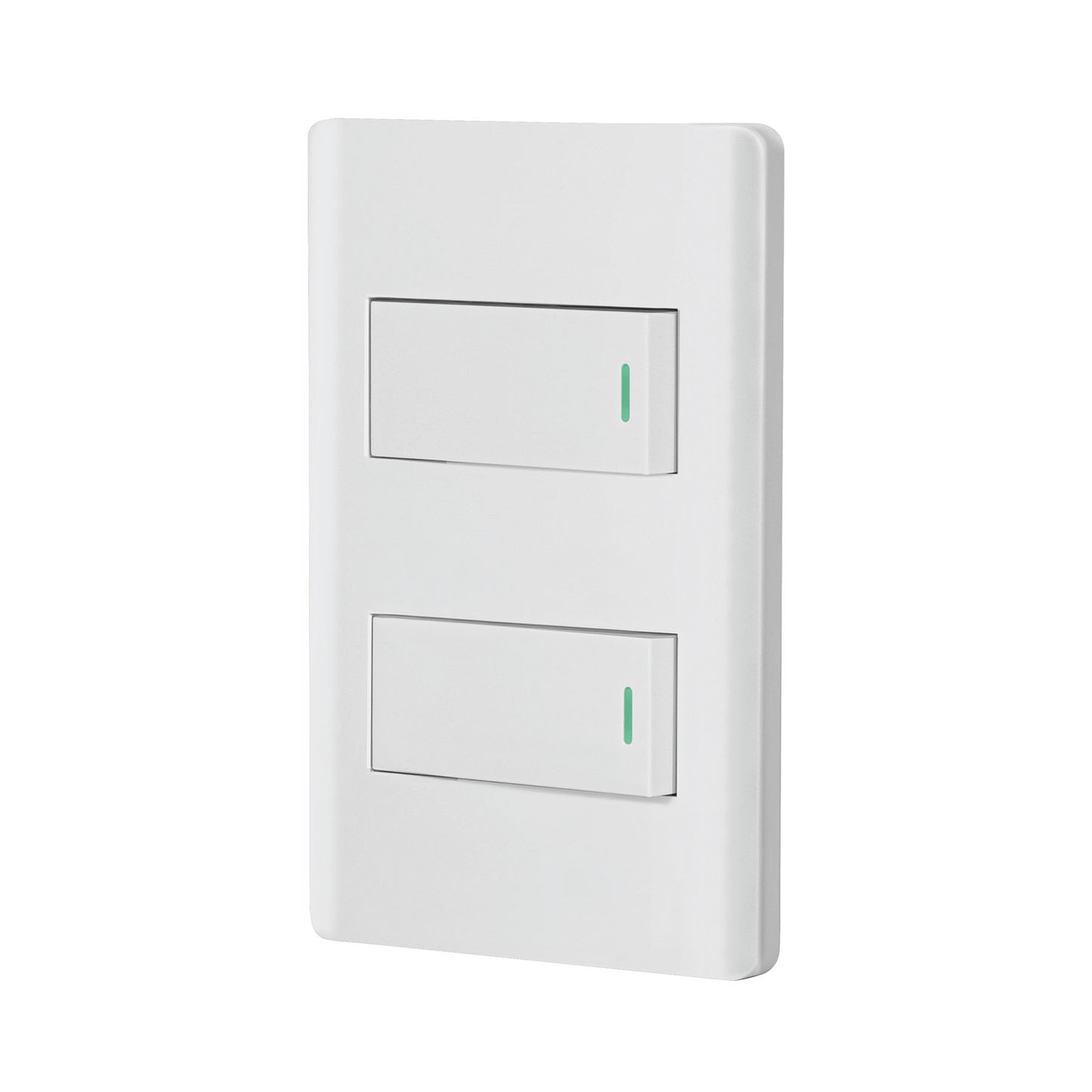 Placa Armada Blanca Con 2 Interruptores 1 Módulo, Lisboa