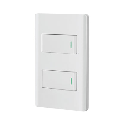 Placa Armada Blanca Con 2 Interruptores 1 Módulo, Lisboa