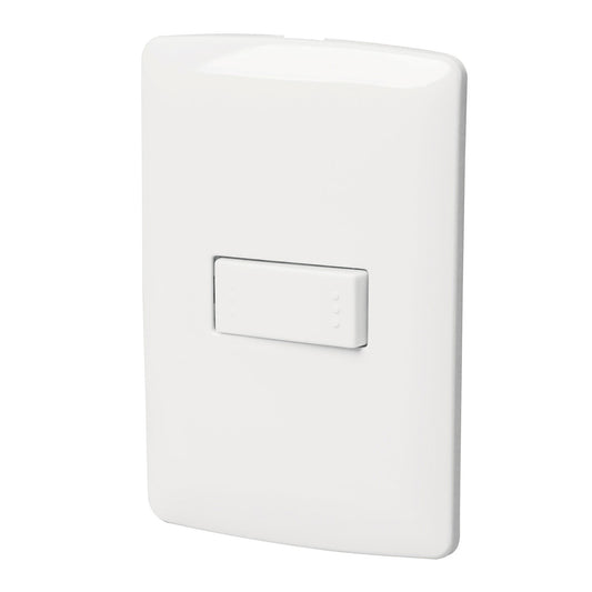 Placa Armada 1 Interruptor Escalera, Blanco, Línea Italiana