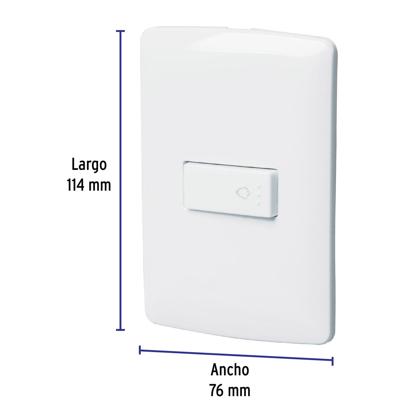 Placa Armada Con Timbre, Blanco, Línea Italiana., Volteck