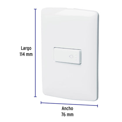 Placa Armada Con Timbre, Blanco, Línea Italiana., Volteck