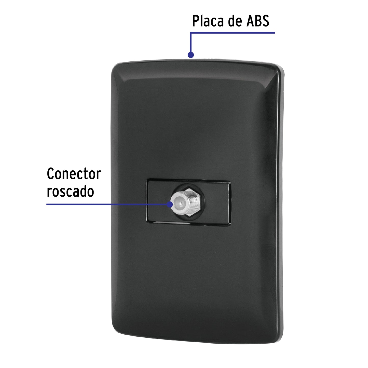 Placa Armada Con Conexión Para Tv, Negro, Línea Italiana