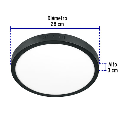 LUMINARIO REDONDO TIPO PLAFÓN DE LED, 24 W
