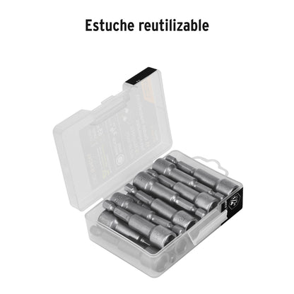 Estuche con 15 dados magnéticos de 3/8" largo 2-1/2", Expert