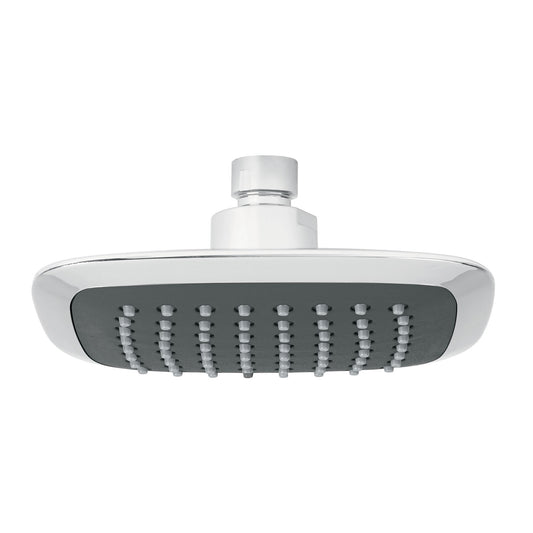 Regadera cuadrada plato ancho 6" gris-cromo, sin brazo,Foset