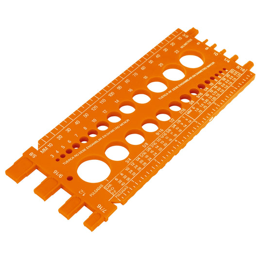 Regleta medidora de tuercas y tornillos, 22cm, TRUPER