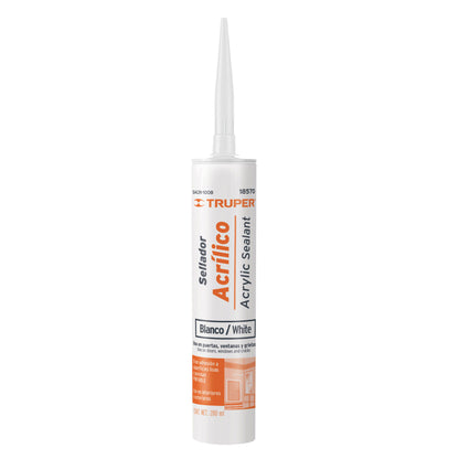 Sellador acrílico de 280 ml, blanco, Truper