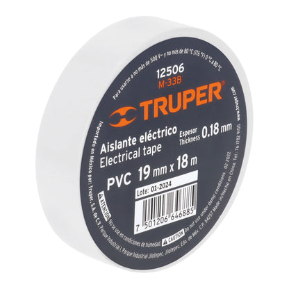 Cinta de aislamiento de 18 mx 19 mm, blanca, Truper