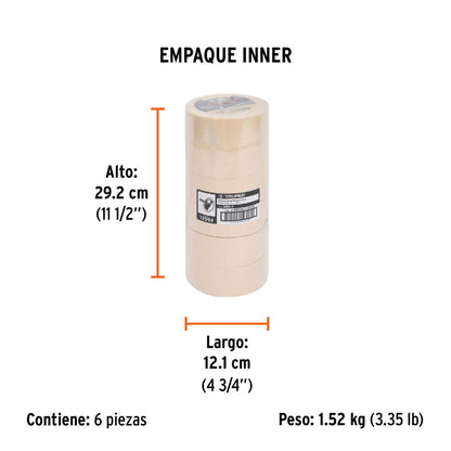 Cinta masking tape de 2" x 50 m, TRUPER