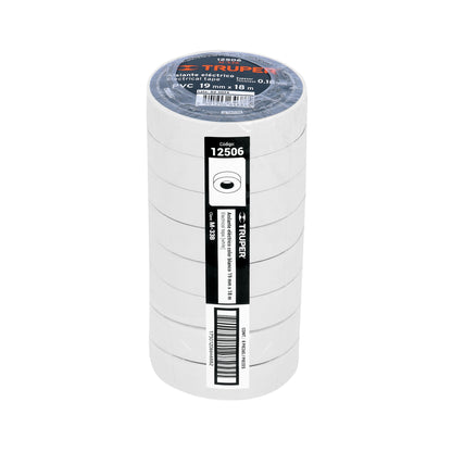 Cinta de aislamiento de 18 mx 19 mm, blanca, Truper