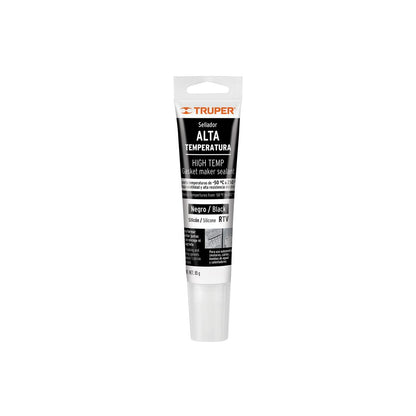 Sellador silicon negro alta temperatura 85g Truper