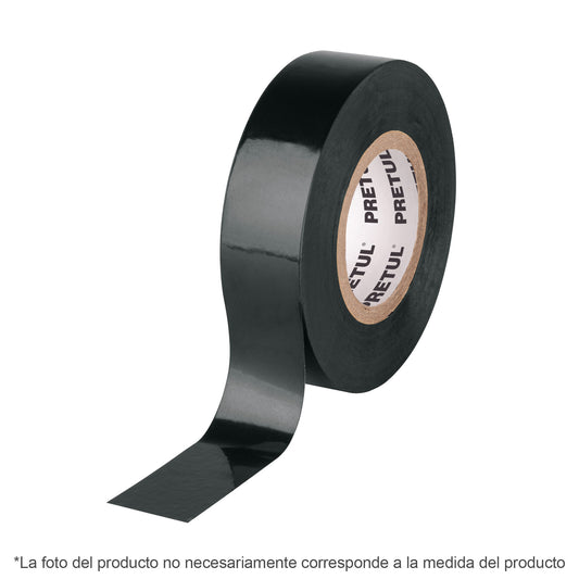 Cinta de aislar de 18 m x 19 mm, negra, PRETUL