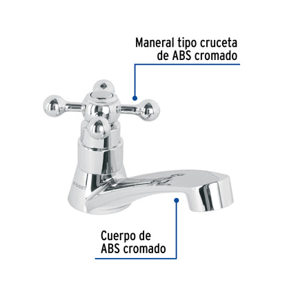 Llave individual lavabo, ABS, cruceta, BASIC, FOSET