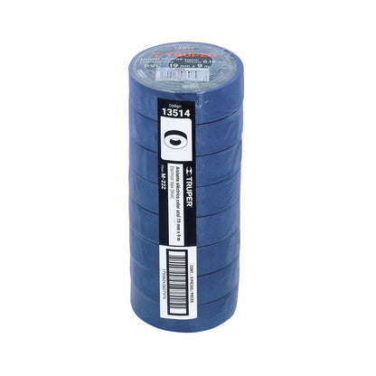 Cinta de aislar de 9 m x 19 mm, azul, Truper