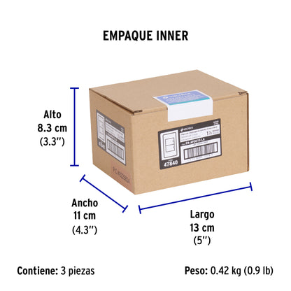 Placa armada acero inox 2 interruptores 1.5 módulos, Lisboa