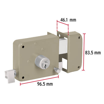 Cerradura sobreponer derecha instala-fácil, caja, HERMEX BASIC