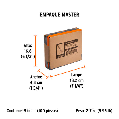 Broca para concreto de 1/4 x 6", TRUPER