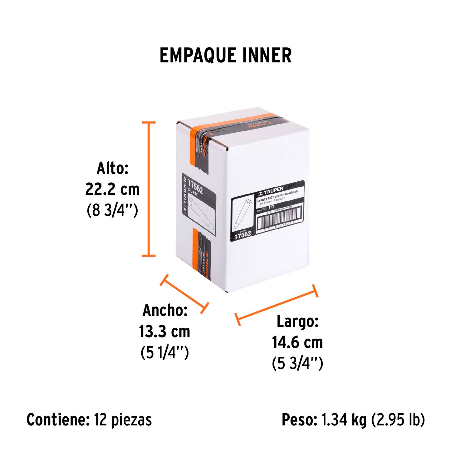 Sellador transparente 100% silicón de 85 g, TRUPER